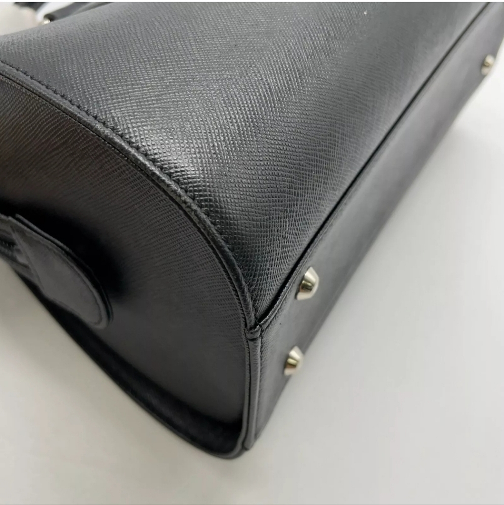 Auth Burberry Leather Black Nova Check Pattern Tubular Bag - Picture 10 of 16